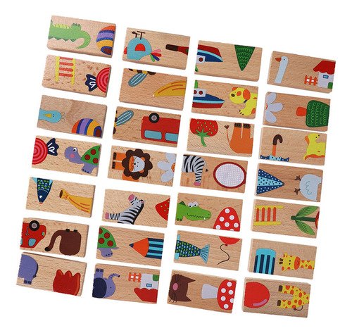 Juego De 28 Piezas De Rompecabezas De Madera, Juego De Bloqu