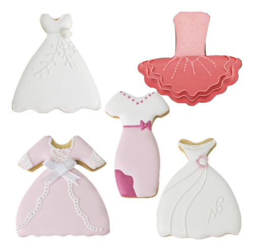 Cortadores De Galletas En Forma De Vestido Juego De 5 De De