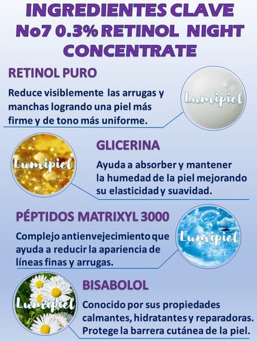No7 0.3% Retinol Night Concentrate + Retinol Eye Cream Todo Tipo De Piel Noche