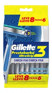 Rastrillos Desechables Gillette 3 Prestobarba Ultragrip 8 Pz