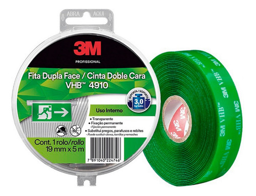 Adhesivo de doble cara Fiat 3M VHB 4910 5 m x 19 mm