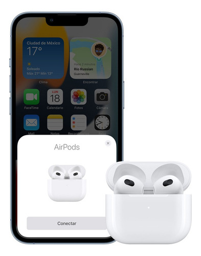 Apple AirPods (3 ª Generación) Lightning Case Color Blanco Luz Verde