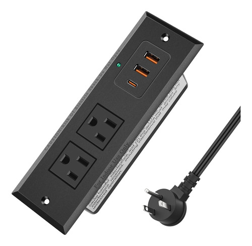 Enchufe Inteligente Marca Vilong /2 Tomas/3 Usb/negro/6 Ft