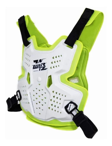 Pechera Motocross Elevate Blanco Interior Verde Wirtz