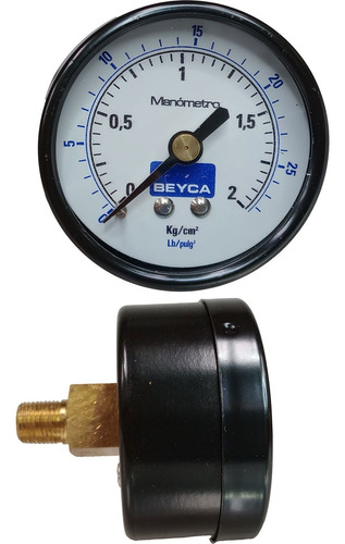 Manómetro Beyca 2 K 50mm R/ 1/8 Aire Gas Agua Aceite Mm1-35