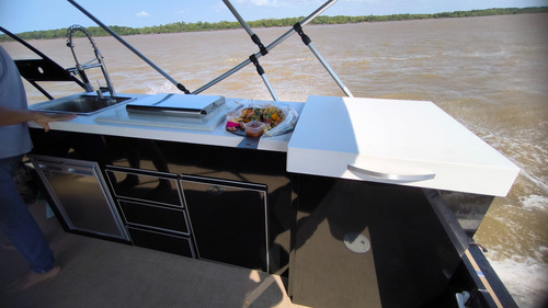 Lancha Ventura Pontoon 320 2025 Zero V-cat Vcat Fluvimar Sol