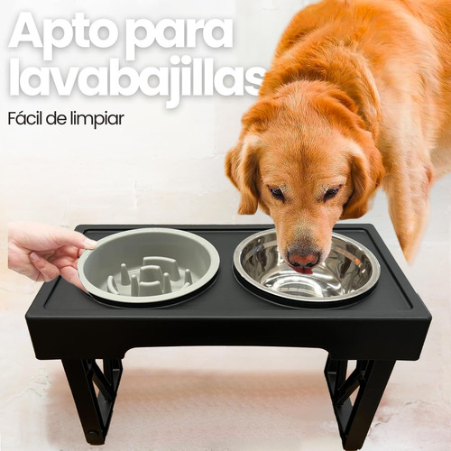 Recipiente De Comida Ajustable Con Cuenco Para Perros