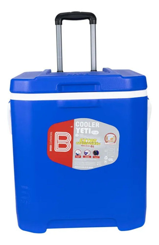 Cooler Basa Yeti 31qt Con Ruedas Y Asa Telescópica Azul