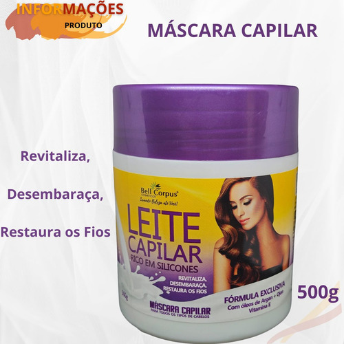 Kit Capilar Bababell Leite Siliconizado Com 04 Itens