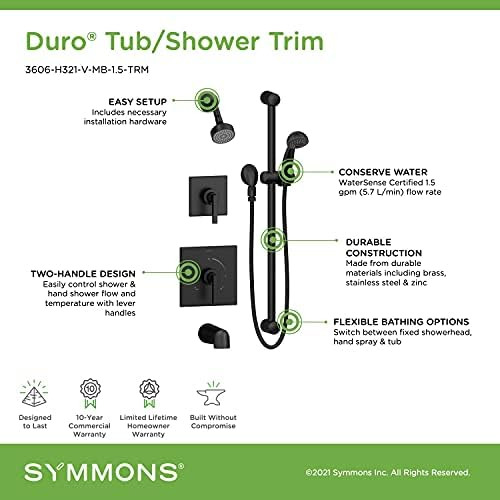 3606-h321-v-mb-1.5-trm Duro Bañera De 2 Manijas Y 1 Regadera