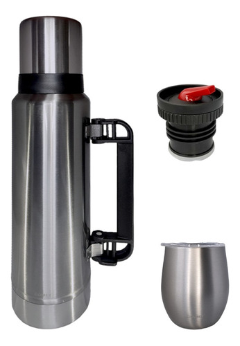 Combo Termo Comet 1,2 L + Mate Con Tapa Acero