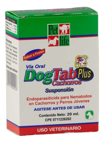 Dog Tab Cachorro 20ml Antiparasitario Líquido Para Perros