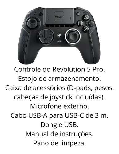 Controle Ps5 Ps4 Pc Nacon Revolution 5 Pro Rapida Cor Preto