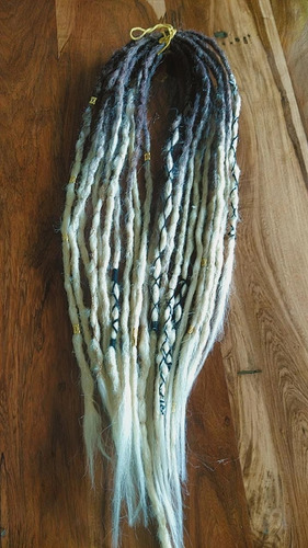 Kanekalon Rastas Tejidas 20u De 50 Cm Desmontables Rubio Claro Raiz Chocolate