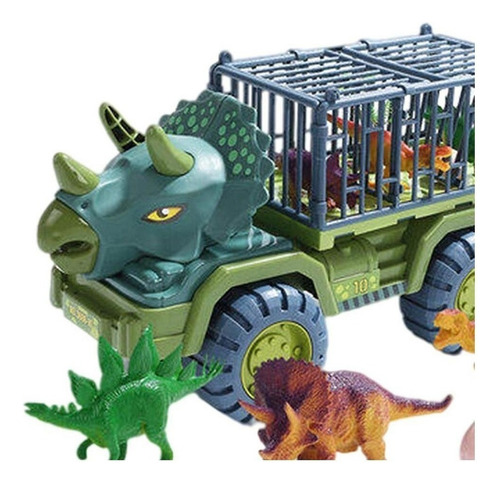 Juego De Juguetes Con Carrito De Transporte De Dinosaurios