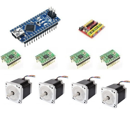 Kit 4 Nema 17 5.3 Kg.cm Arduino Nano Cnc Pololu Electrónica 