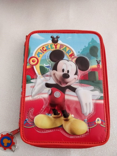 Cartuchera Mickey 2 Pisos Original Pvc Disney