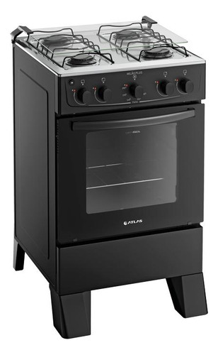Fogão 4 Bocas Atlas Milão Plus Com Mesa De Inox A Gás 127/220V