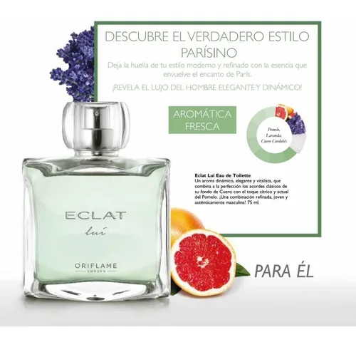 Loci n Masculina Eclat Lui Oriflame fragancia Europea Env o gratis