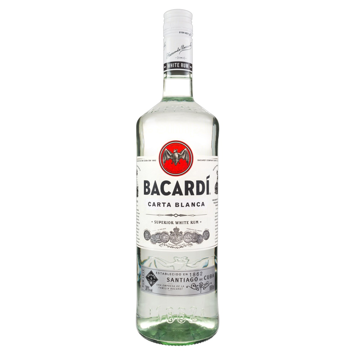 Rum Bacardí carta blanca 980 ml 