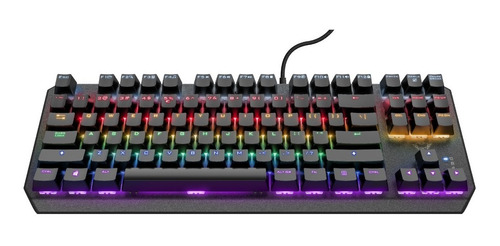 Imagen 2 de 7 de Teclado Mecanico Gamer Tkl Trust Gxt 834 Callaz Español Bk