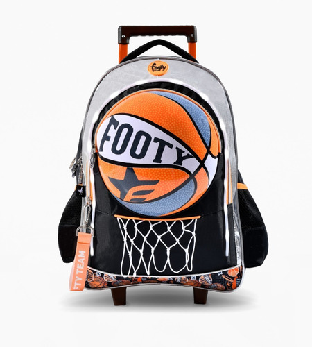 Mochila Carro Led 18  Footy F1731 - Basket Naranja