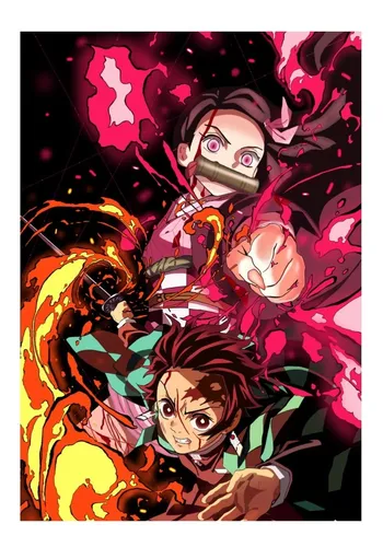 Poster Animé Tanjiro Kamado Nezuko Demon Slayer Kny 50x70cm