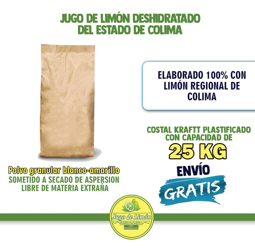 Jugo De Limón Deshidratado De Colima 25k Envíogratis