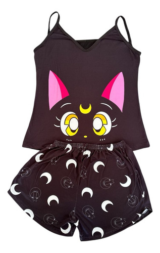 Pijama De Sailor Moon Luna Gato Para Dama (talla Ch - M)
