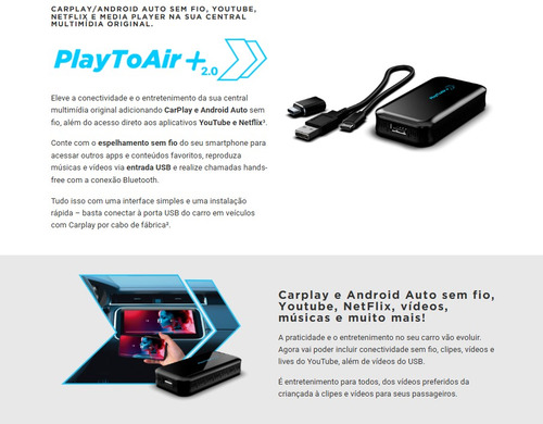 Espelhamento Play To Air+ Faatech Com Sistema Carplay