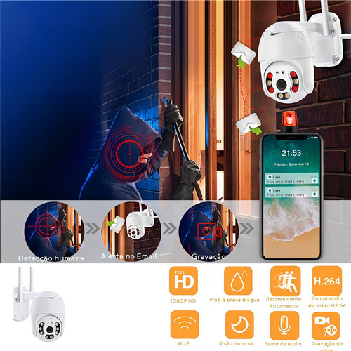 Câmera Ip Prova D'água Externa Speed Dome Hd Zoom 5x 3516e