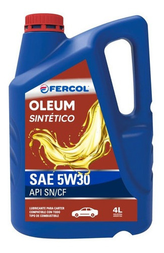 Imagen 1 de 4 de Aceite Fercol Oleum Sintetico 5w-30 Multigrado 4lt