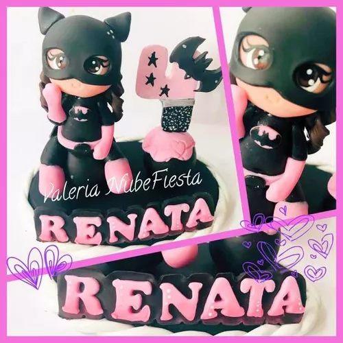 Cake Topper Batichica Batman Vela Pastel Pasta Francesa | Envío gratis