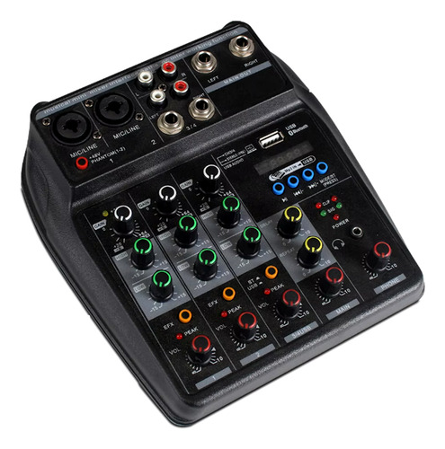 Mezcladora 4 Canales Consola Audio Sonido Tarjeta Mixer Usb