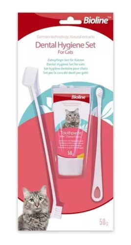 Bioline Set De Higiene Dental 50gr Para Gatos