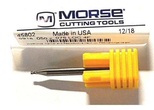 Morse .050  X 1/8  Solid Carbide End Mill 30° Helix 4 F Zts