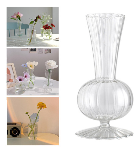 Florero De Cristal, Recipiente Floral Los 7x15cm Claro