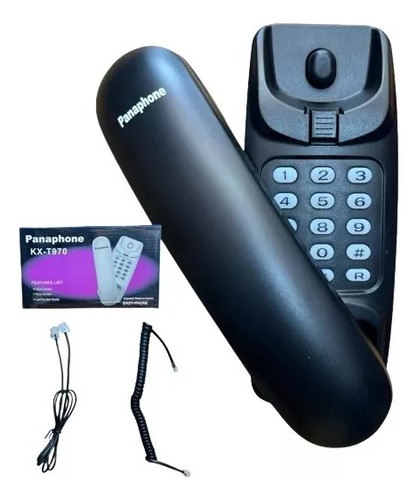 Telefono Fijo Sencillo Con Cable De Comunicacion Color Negro 110v