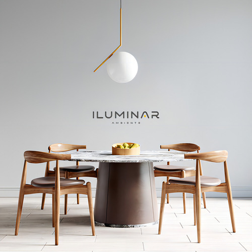 Pendente Luminária Globo Led 45cm Dourado Sindora