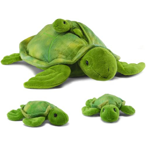 Prextex Tortuga De Juguetes Relleno Animal W / 3 Tortuga Lle