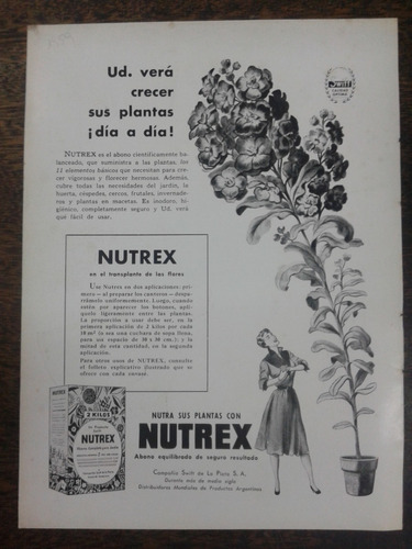 Imagen 2 de 3 de 2 Publicidades 1959 * Disma / Nutrex * Anverso Reverso *