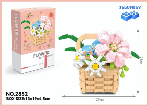 Juego De Mini Bloques De Construcción De Flores, Ladrillos D