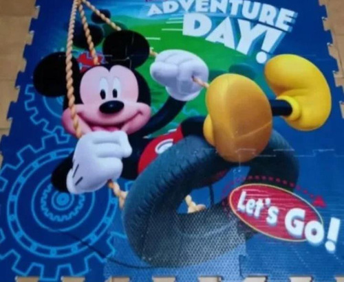 Piso De Goma Eva Disney Mickey Mouse Encastre 9 Placas 