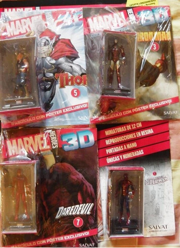 Figuras Marvel 3d Spiderman, Wolverin, Otros. $550
