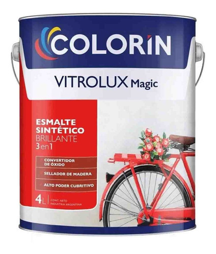 Esmalte Sintético 3en1 Colorin Vitrolux Brillante 4l Colores Color Azul Adriático