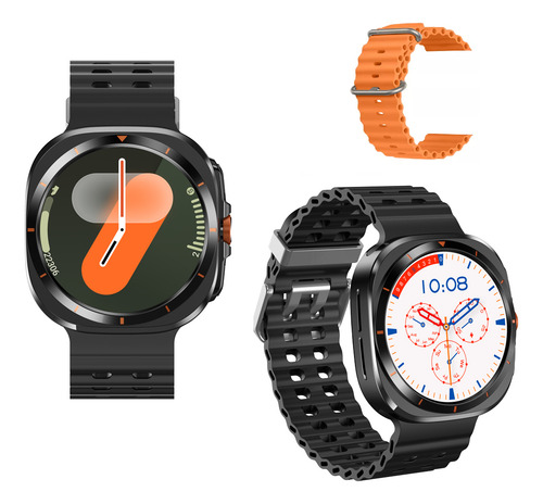 Reloj Inteligente A25 Negro Isdewatch Smartwatch Para Hombre Y Mujer 1 Correa Naranja De Regalo Compatible Con Ios Y Android Llamadas Notificaciones Deportes Sensor De Ritmo Cardiaco