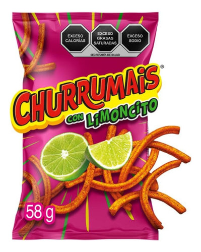 10 Pzas Botana Sabritas Churrumais Sabor Limón 58 G