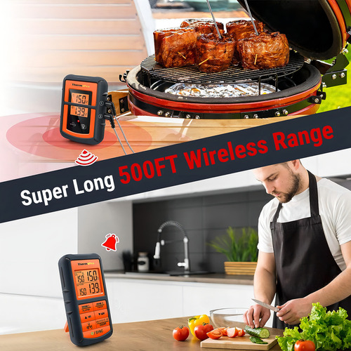 Termômetro de carne sem fio Thermopro Tp08b de 500 pés P