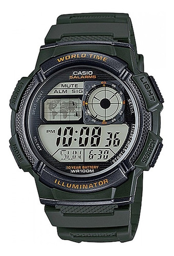 Reloj Casio Hombre Ae-1000w-3a Original Verde