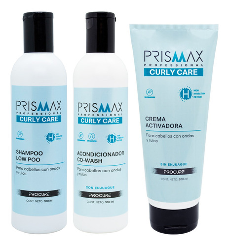 Prismax Curly Care Shampoo + Enjuague + Crema Activadora 3c